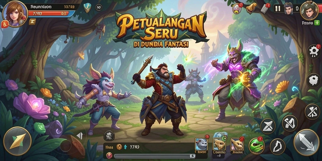Screenshot 77RP menampilkan gameplay eksplorasi dunia yang menantang.