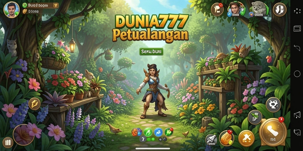 Tampilan gameplay DUNIA777 menampilkan aktivitas seru bertani.