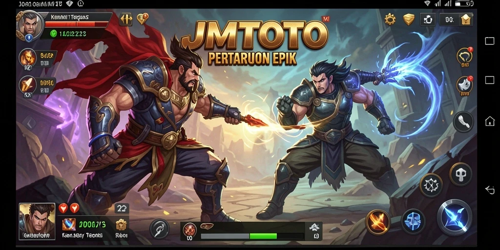 Tampilan menegangkan dari pertarungan JMTOTO dengan karakter-karakter kuat.
