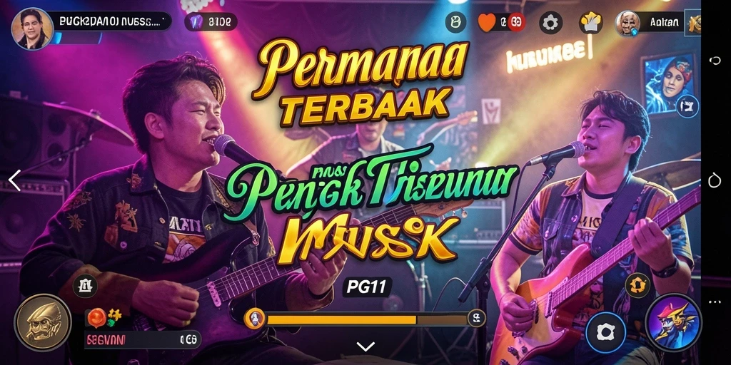 Tampilan gameplay PG11 dengan berbagai pilihan lagu dan antarmuka menarik.