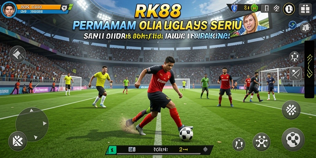 Tampilan gameplay RK88 yang menampilkan aksi olahraga yang mendebarkan.