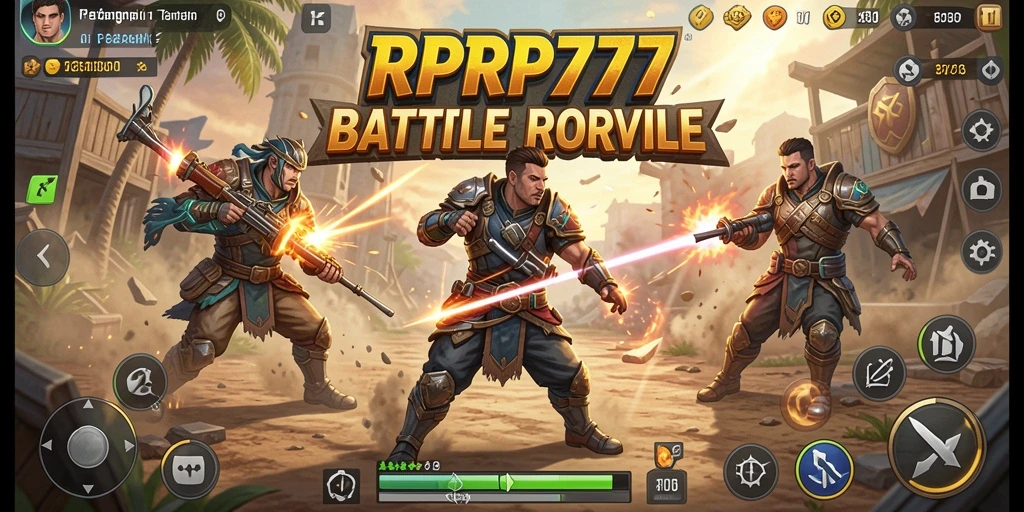 Screenshot gameplay RPRP777 dengan pertempuran seru Battle Royale.