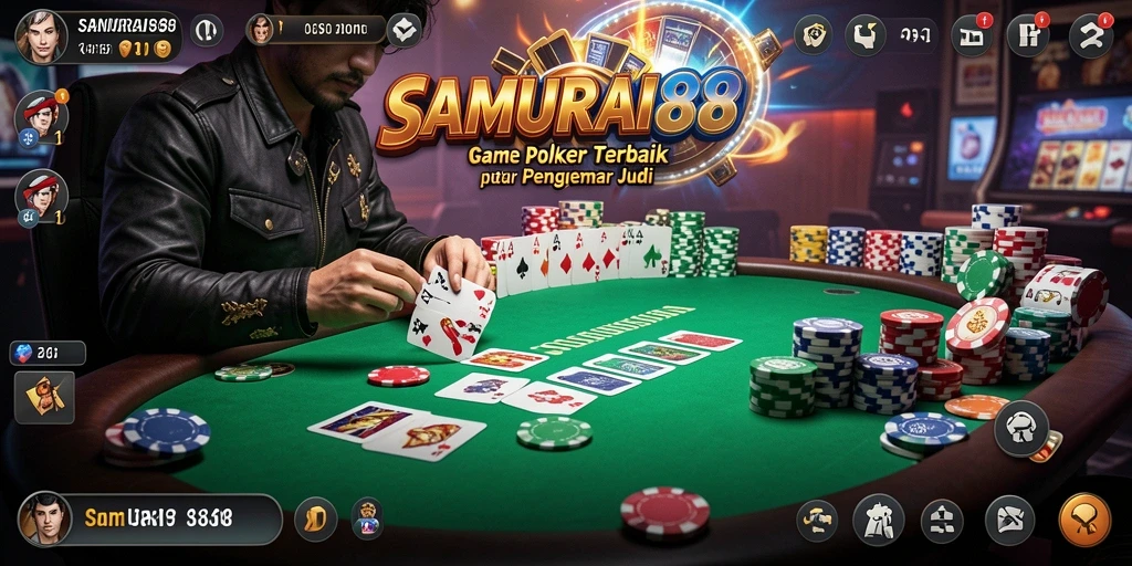 Tampilan gameplay Poker di SAMURAI88 yang memikat dengan desain menarik.