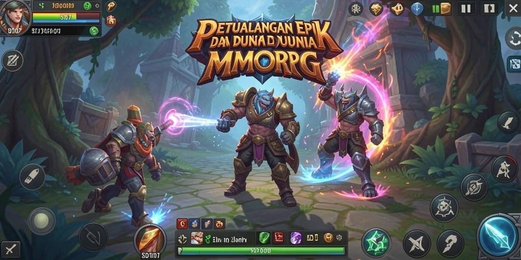 Tampilan gameplay epic SD107 dalam dunia MMORPG yang menakjubkan.